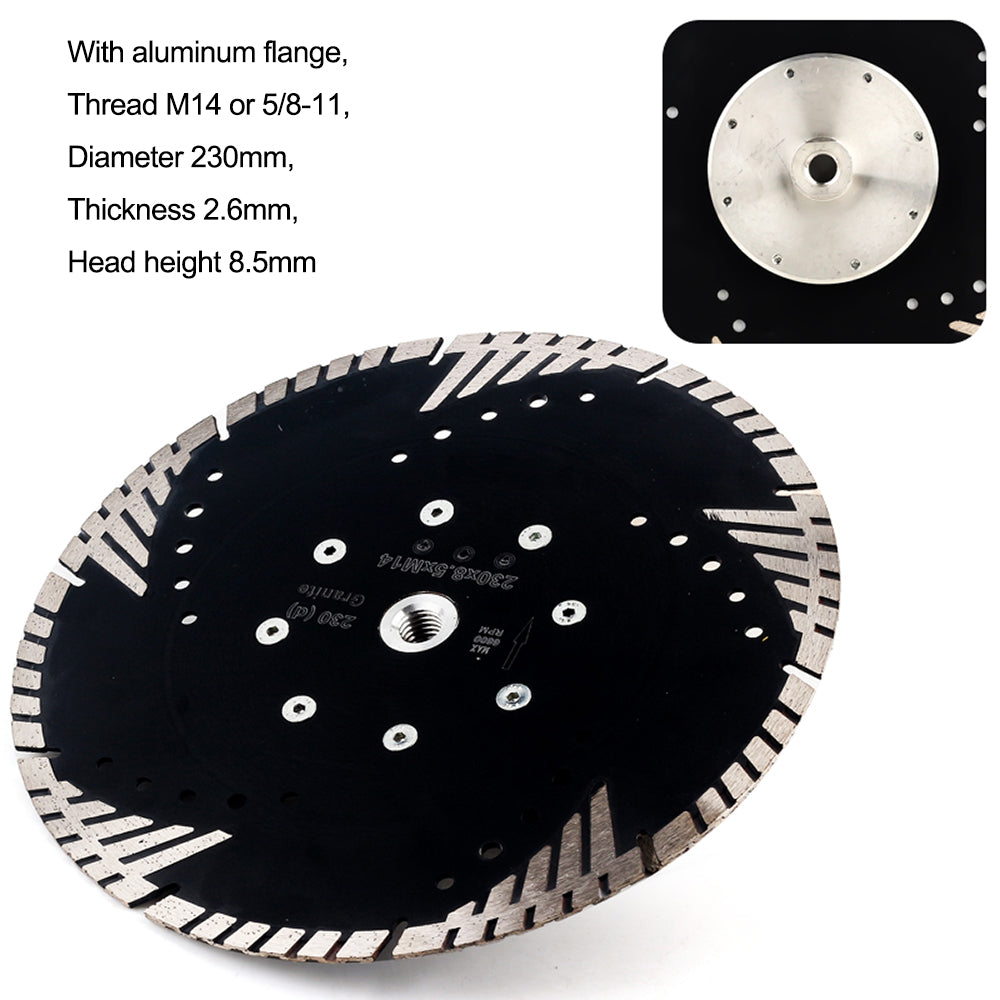 Diamond Saw Blade Hot Pressed Diamond Turbo Blade with Slant Protection Teeth  Diamond Cutting Blades with M14 or 5/8-11 Thread