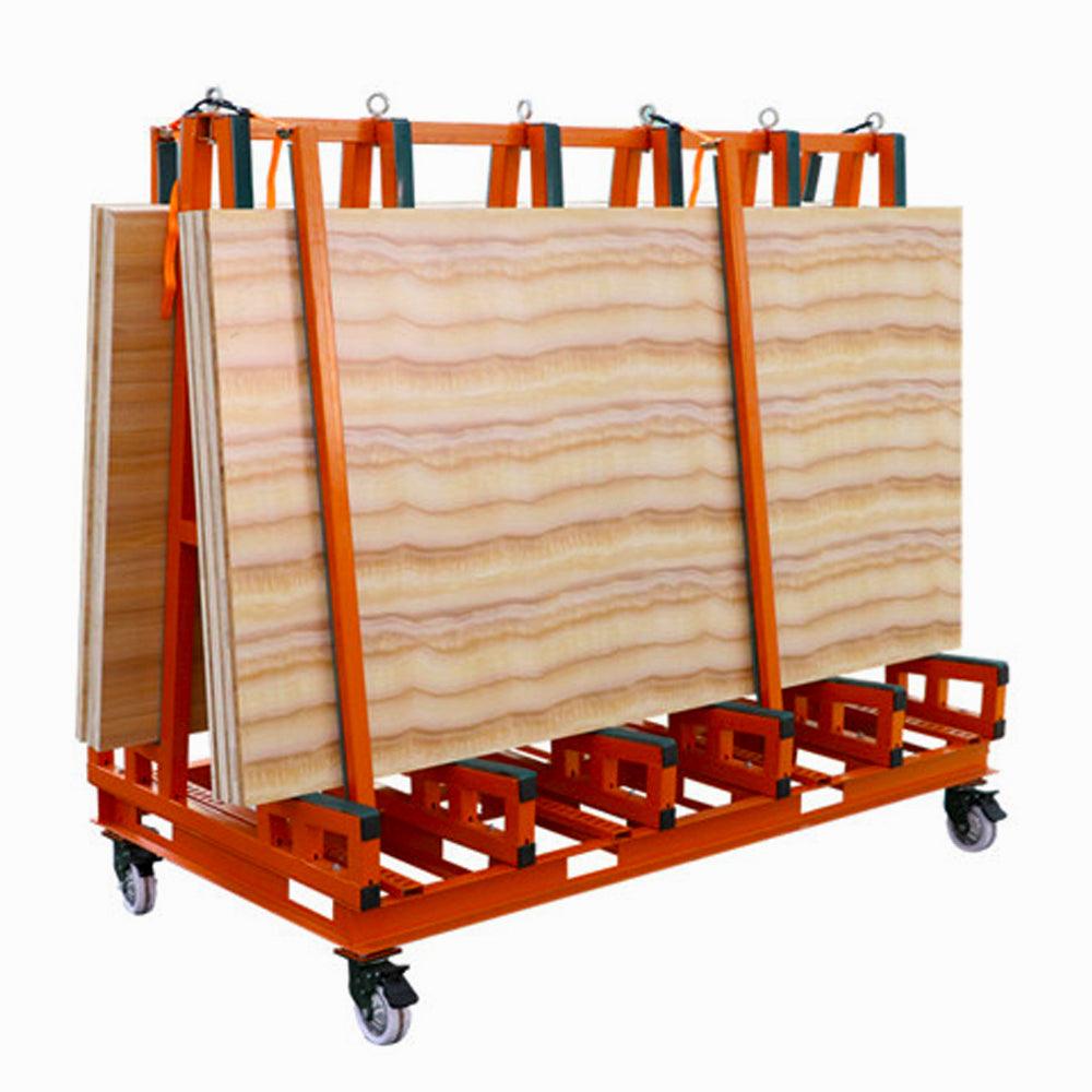 Heavy Duty 4 Wheel Double Sided Slab Rack Transport A-frame Carts， For Windows, Doors,Slabs,Tiles, Glass Transport