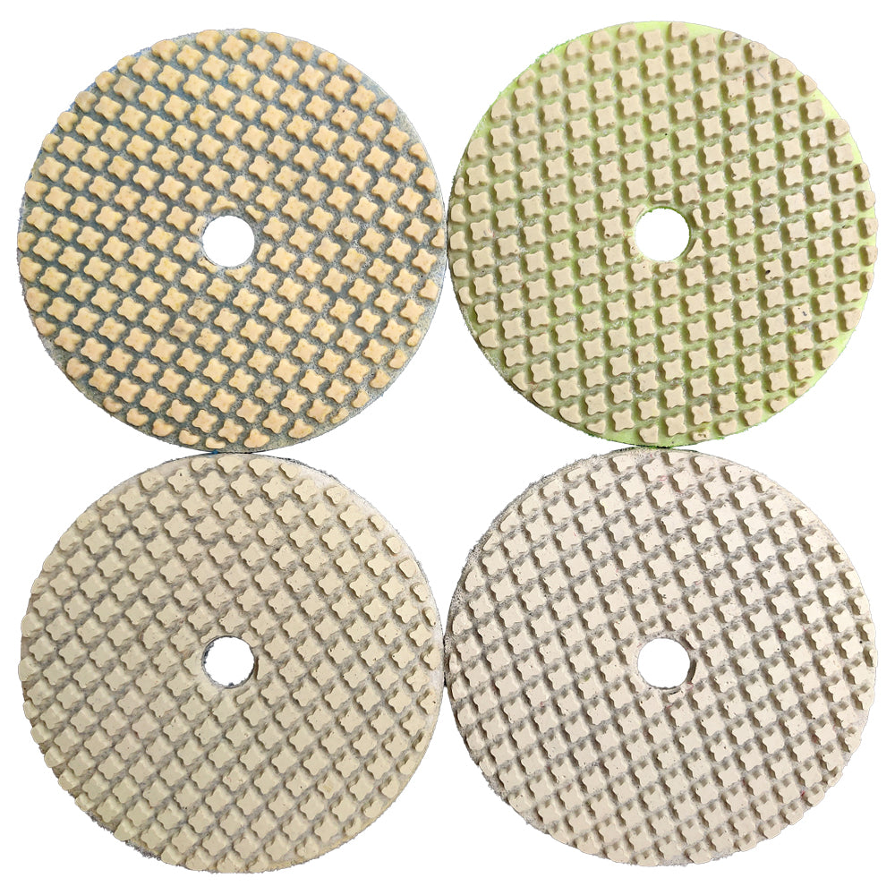 4 Steps 4 Inch Dry Diamond Polishing Pads For Granite Marble Engineered Stone And Other Natural Stone