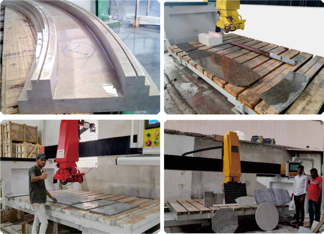 5 Axis CNC Bridge Saw Stone Cutting Machine Bridge Saw For Stone Granite Marble Sink Out Cutting