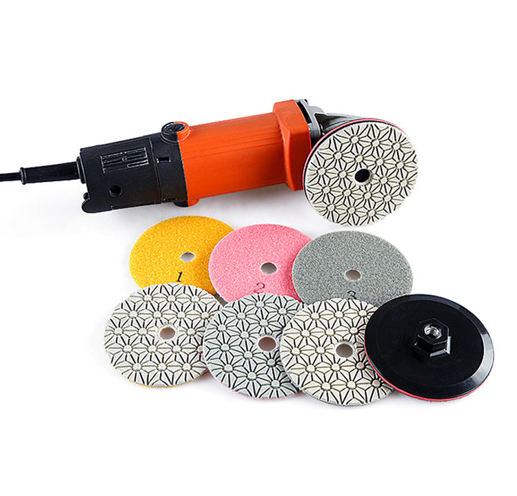 3- Step 4 Inch Wet Diamond Polishing Pads For Granite Marble Engineered Stone And Other Natural Stone