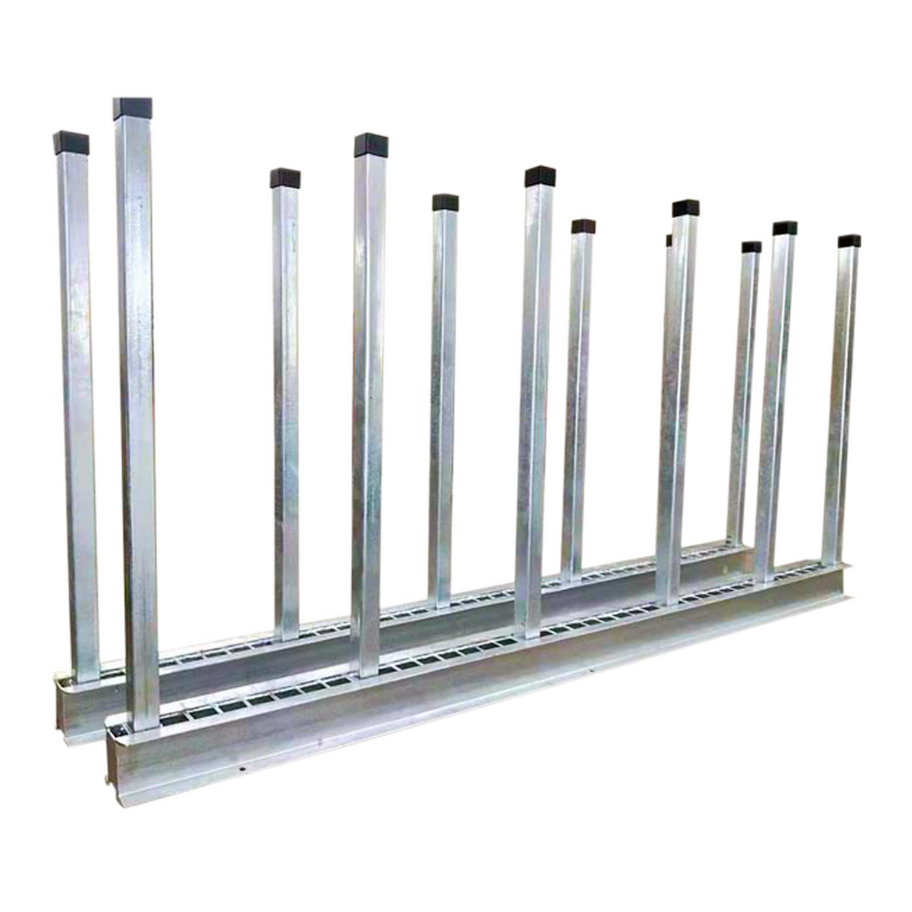 Adjustable Heavy-duty Galvanized Extra Strong Slab Rack(2 Rails+12 Posts )For Marble Granite Tile Stainless Steel Glass Display