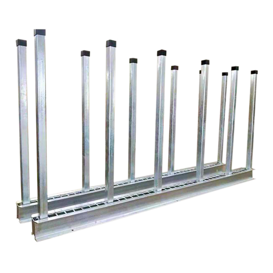 Adjustable Heavy-duty Galvanized Extra Strong Slab Rack(2 Rails+12 Posts )For Marble Granite Tile Stainless Steel Glass Display