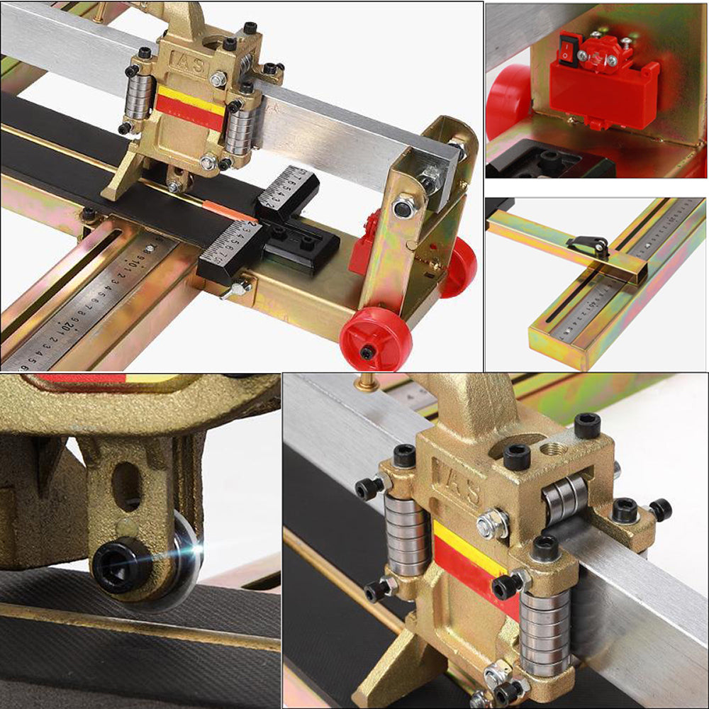 Industrial Heavy Duty All Steel Stone Floor Tile Push Broach Machine With Laser Manual Edge Cutter For Porcelain & Ceramic Tiles