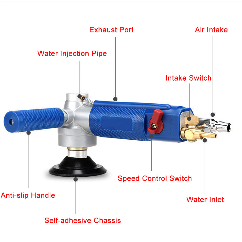 Air Grinder,3/4-Inch Air Wet Polisher With Rear Exhaust,Air-Powered Stone Polisher For Polishing & Grinding Stone,Tile etc