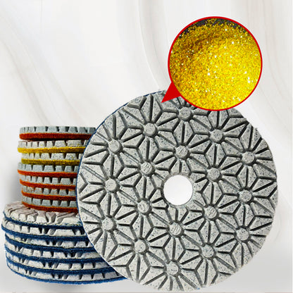 3- Step 4 Inch Wet Diamond Polishing Pads  For Granite Marble Engineered Stone And Other Natural Stone