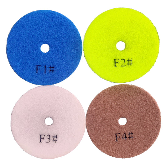 4 Steps 4 Inch Dry Diamond Polishing Pads For Granite Marble Engineered Stone And Other Natural Stone