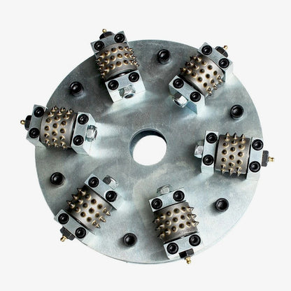 10 Inch Lichi Finish Bush Hammer Plate For Hand Polishing Machine with 6 Bits for Hammered Granite Marble Concrete