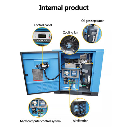 7.5/11/15/22KW Industrial Rotary Screw Air Compressor Heavy Duty Air Compressed System